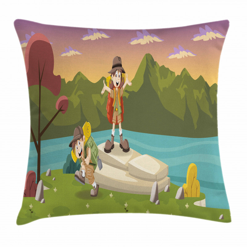 Best Friends Go Camping Pillow Cover