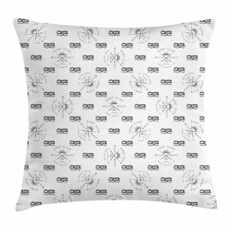 Retro Surf Summer Camp Theme Pillow Cover