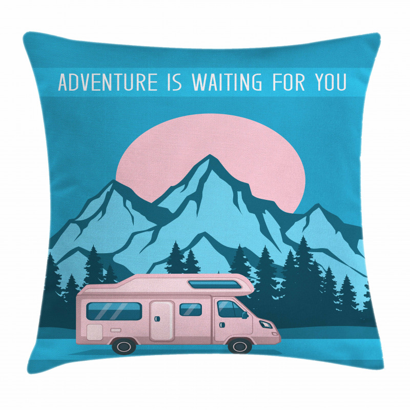 Road Trip with Caravan Pines Pillow Cover