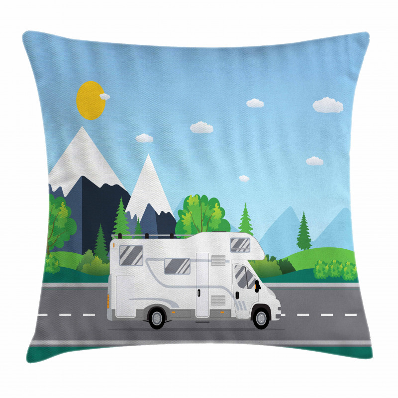 Truck Driving on Countryside Pillow Cover