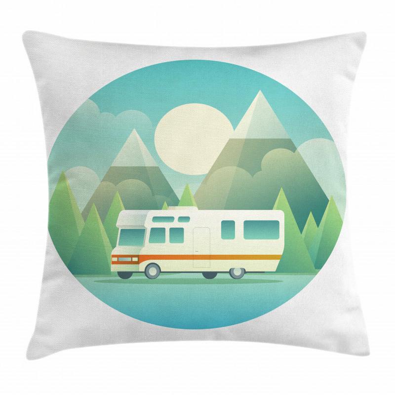 Road Trip Vehicle at Countryside Pillow Cover