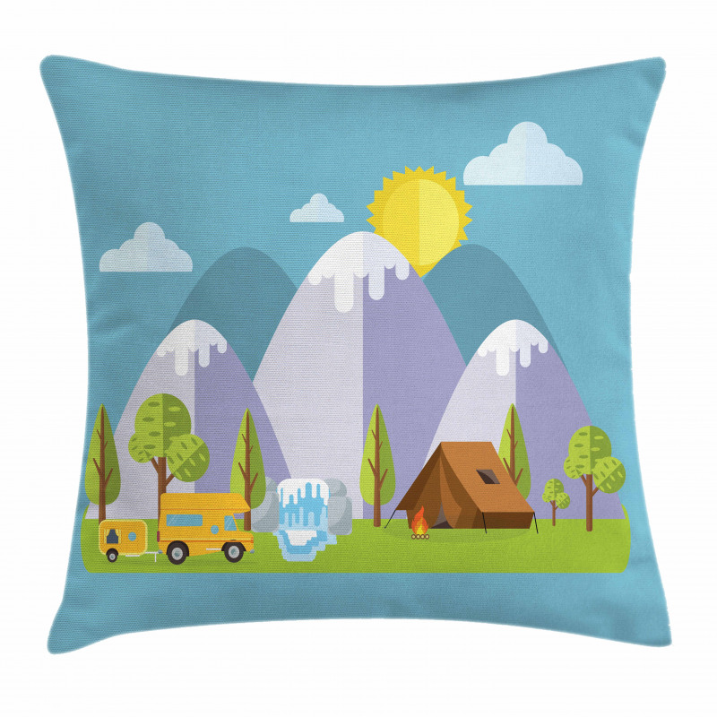 Peaceful Country Nature Camp Pillow Cover