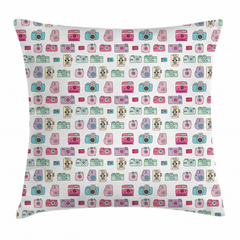 Retro Style Devices Pillow Cover
