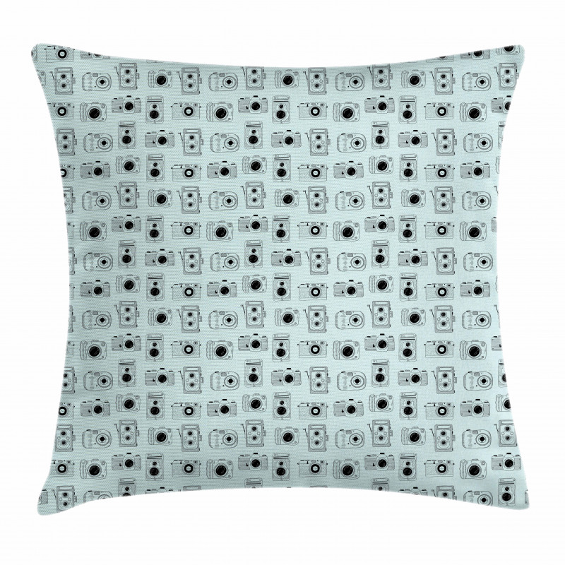 Vintage Style Design on Blue Pillow Cover