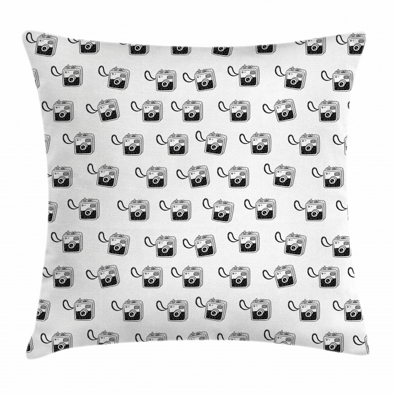 Doodle Retro Photo Devices Pillow Cover