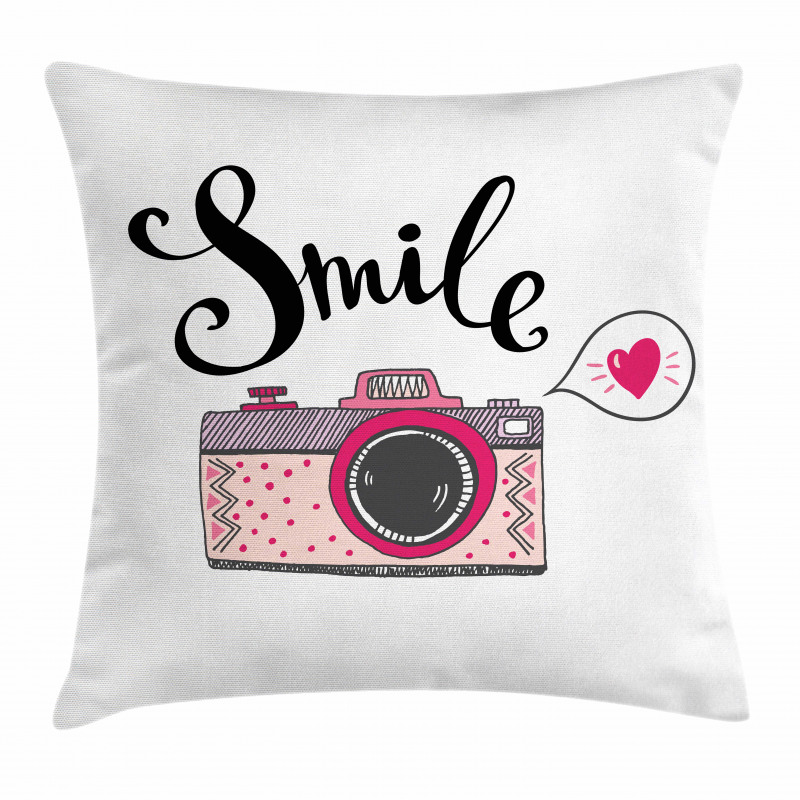 Smile Typography Romantic Pillow Cover