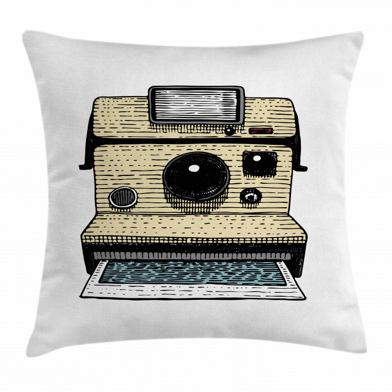 Vintage Polaroid Machine Pillow Cover