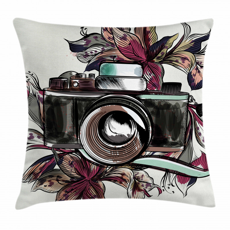 Watercolor Exotic Blooms Pillow Cover