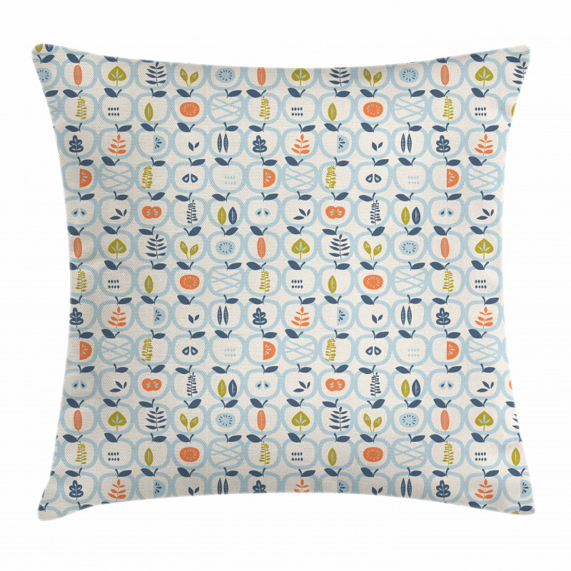 Doodle Style Fruit Halves Pillow Cover