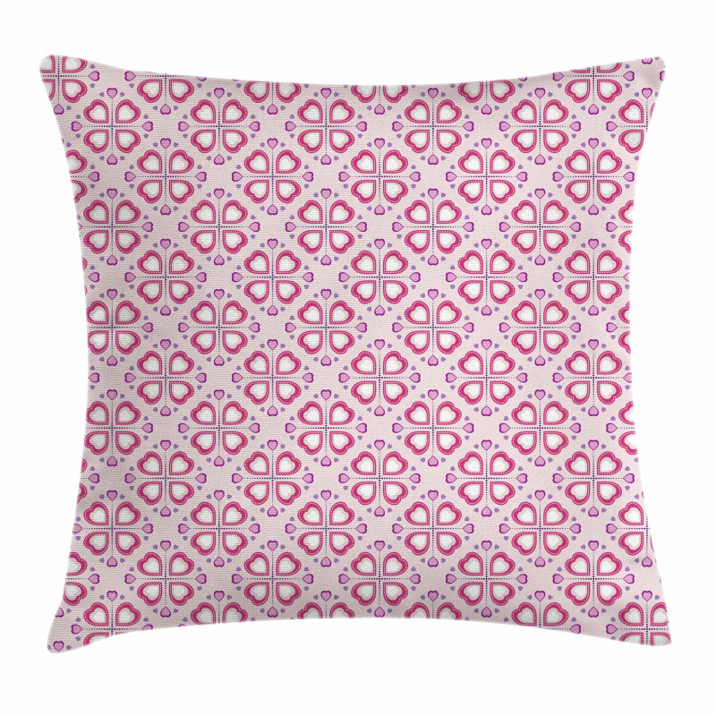 Feminine Pink Composition Pillow Cover