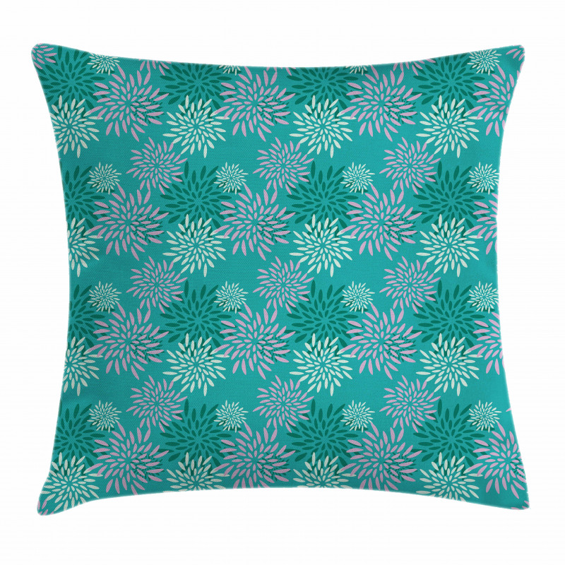 Abstract Flower Petals Retro Pillow Cover