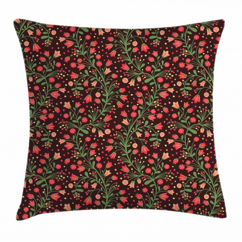 Flowering Curvy Branches Pillow Cover