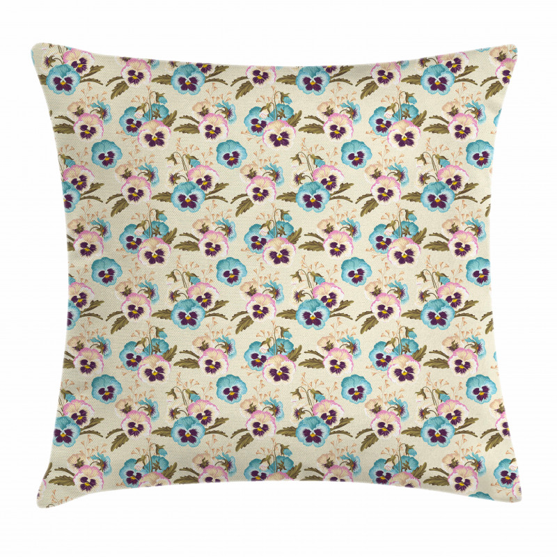 Pansy Buds Blossoms Pillow Cover