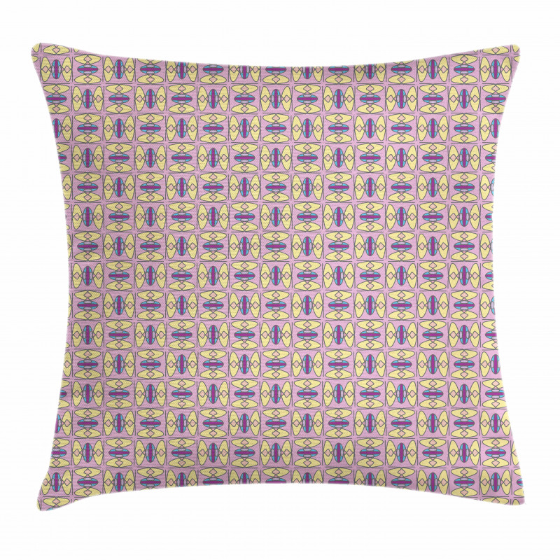 Retro Colorful Funky Tiles Pillow Cover