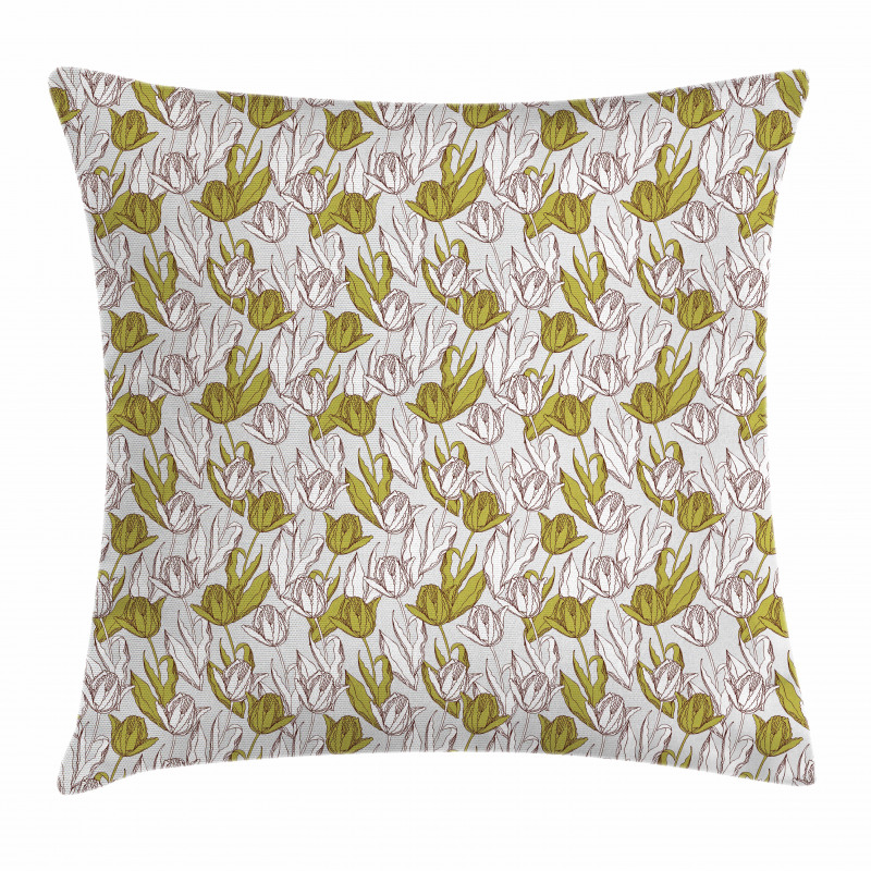 Bouquets Gardening Theme Leaf Pillow Cover