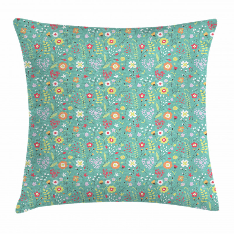 Tulips Daisy Lily Blooms Pillow Cover