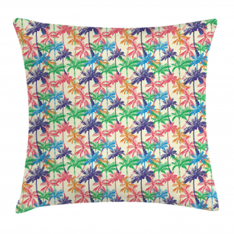 Vibrant Tropic Palm Trees Pillow Cover
