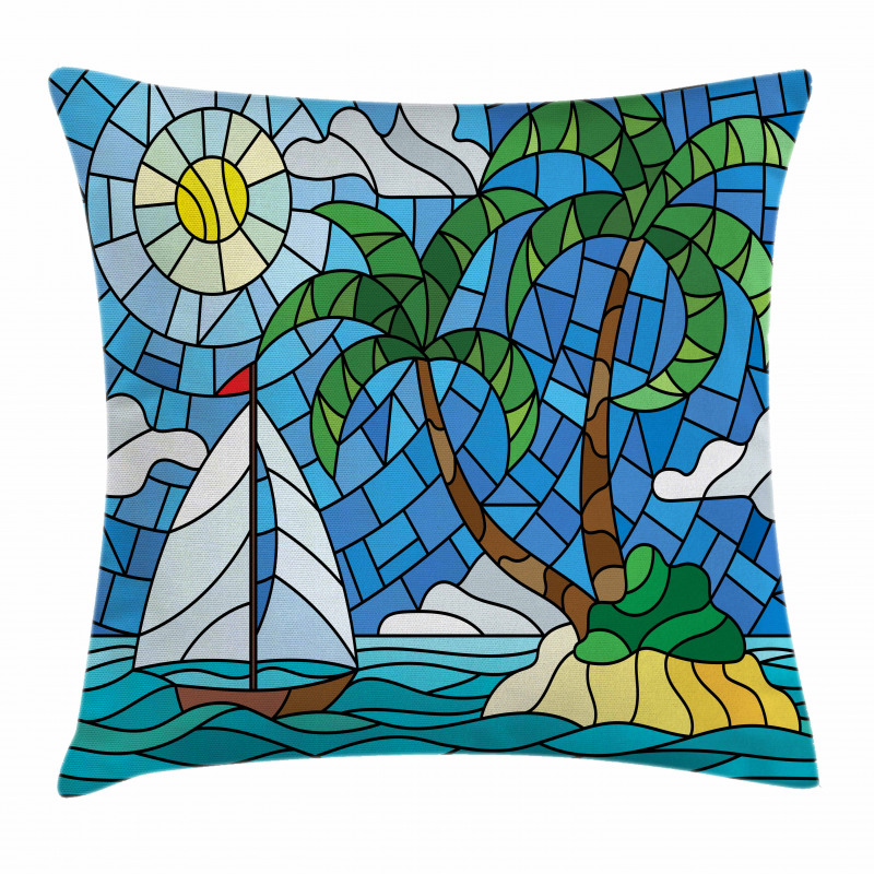 Stained Glass Mosaic Style Pillow Cover