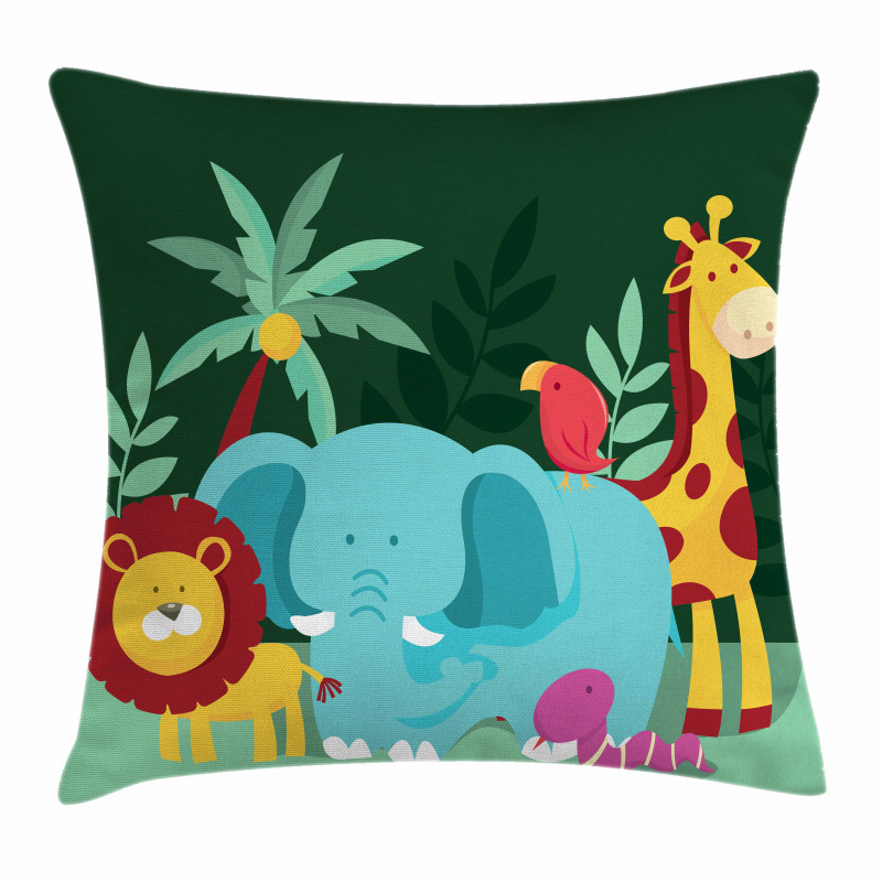 Nursery Jungle Composition Pillow Cover