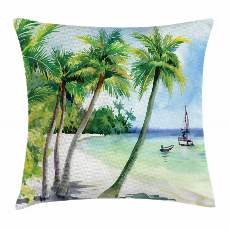 Tropical Landscape Beach Pillow Cover