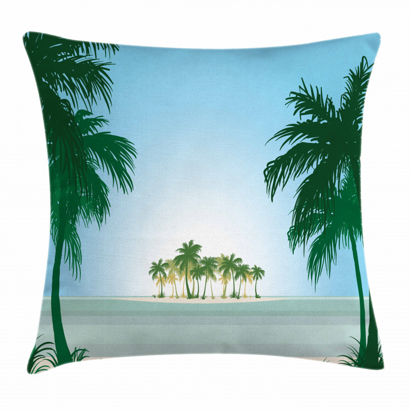 Exotic Palm Tree Beach Pillow Cover