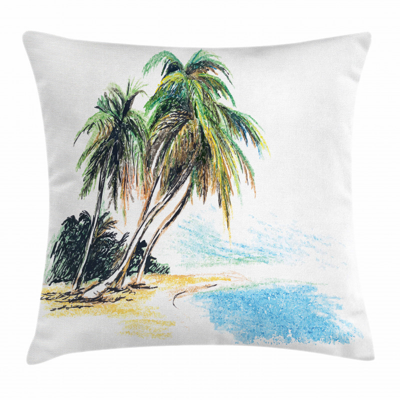 Palm Trees Coastal Charm Pillow Cover