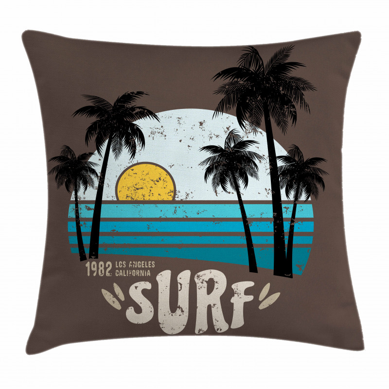 Los Angeles Beach Grunge Pillow Cover