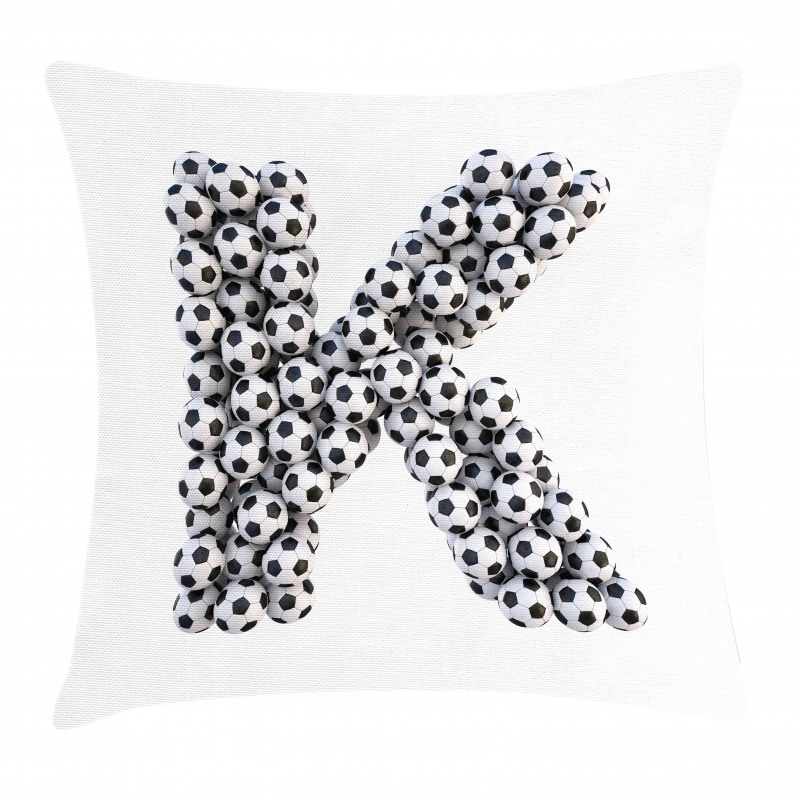 Soccer Alphabet Design Pillow Cover