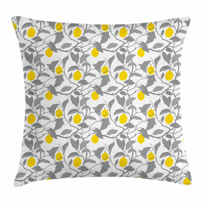 Greyscale Spring Tree Branch Pillow Cover