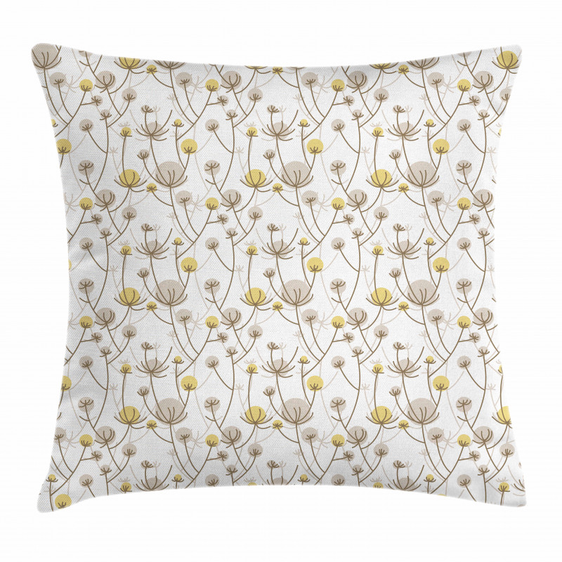 Doodle Flowers on Branches Pillow Cover