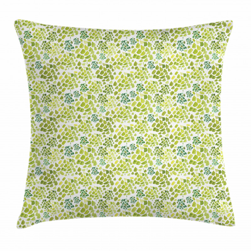 Brush Stroke Style Foliage Pillow Cover