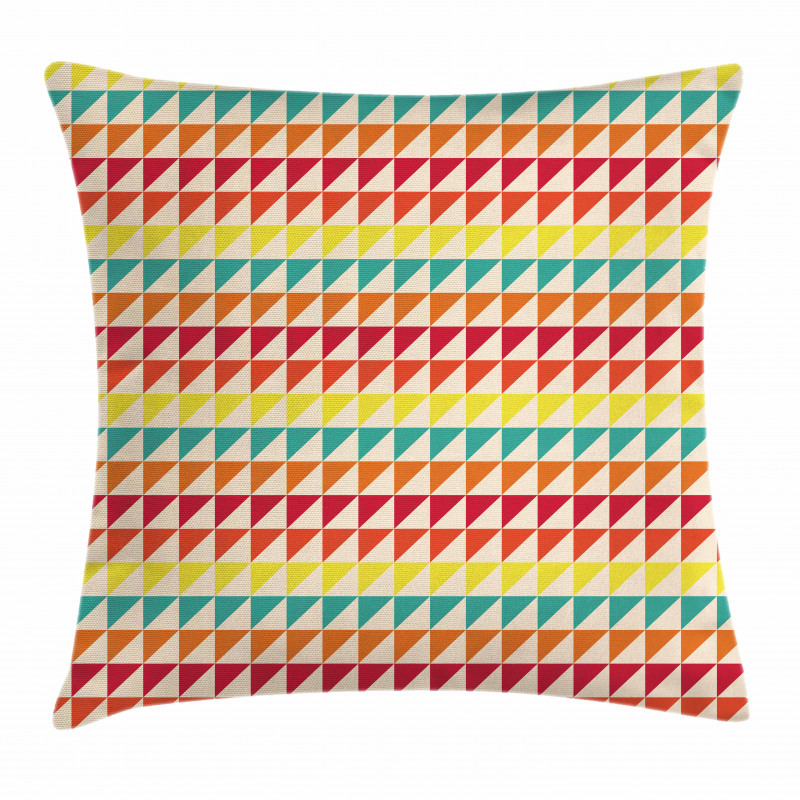 Pixelized Vivid Triangles Pillow Cover