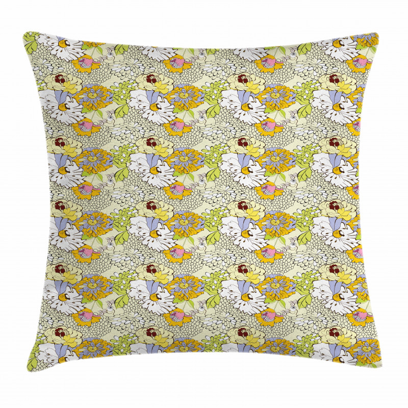 Spring and Summer Flowers Pillow Cover