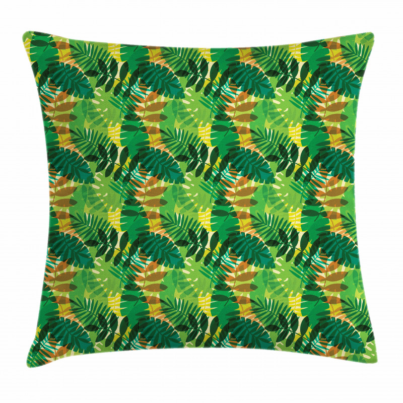 Exotic Palm Leaves Foliage Pillow Cover