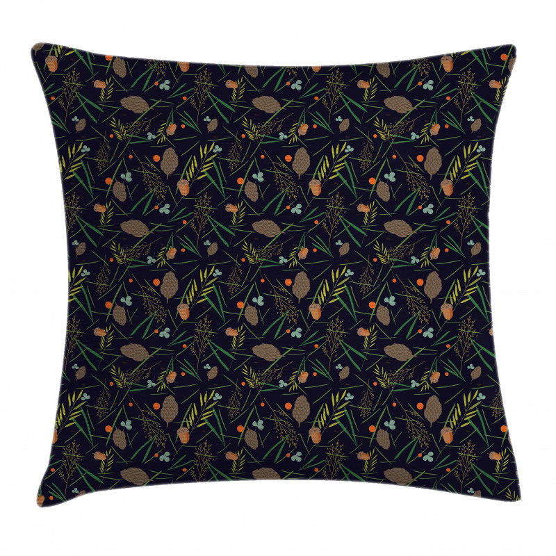 Botanical Forest Fir Leaf Pillow Cover