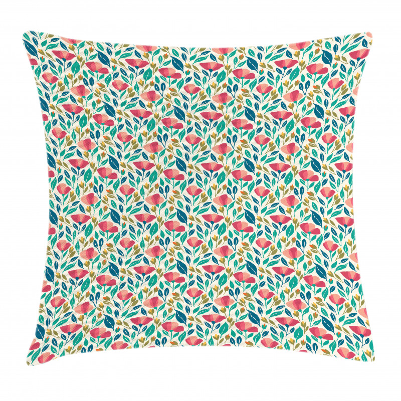 Colorful Spring Garden Art Pillow Cover