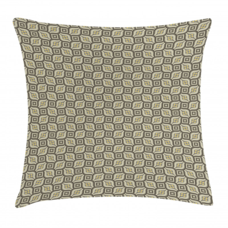 Retro Style Dotted Shapes Pillow Cover