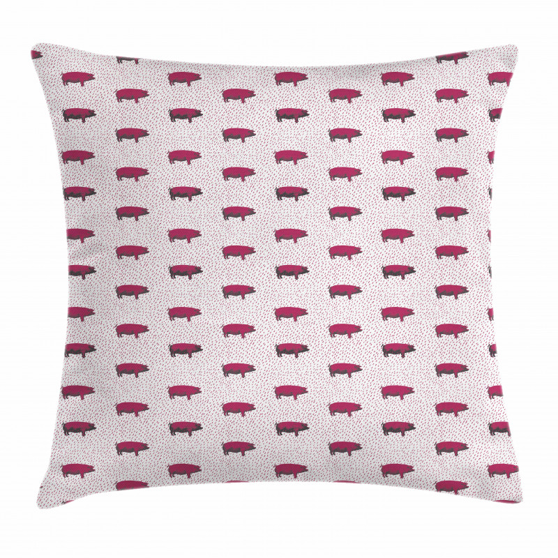 Domestic Swine Pig Sketch Pillow Cover
