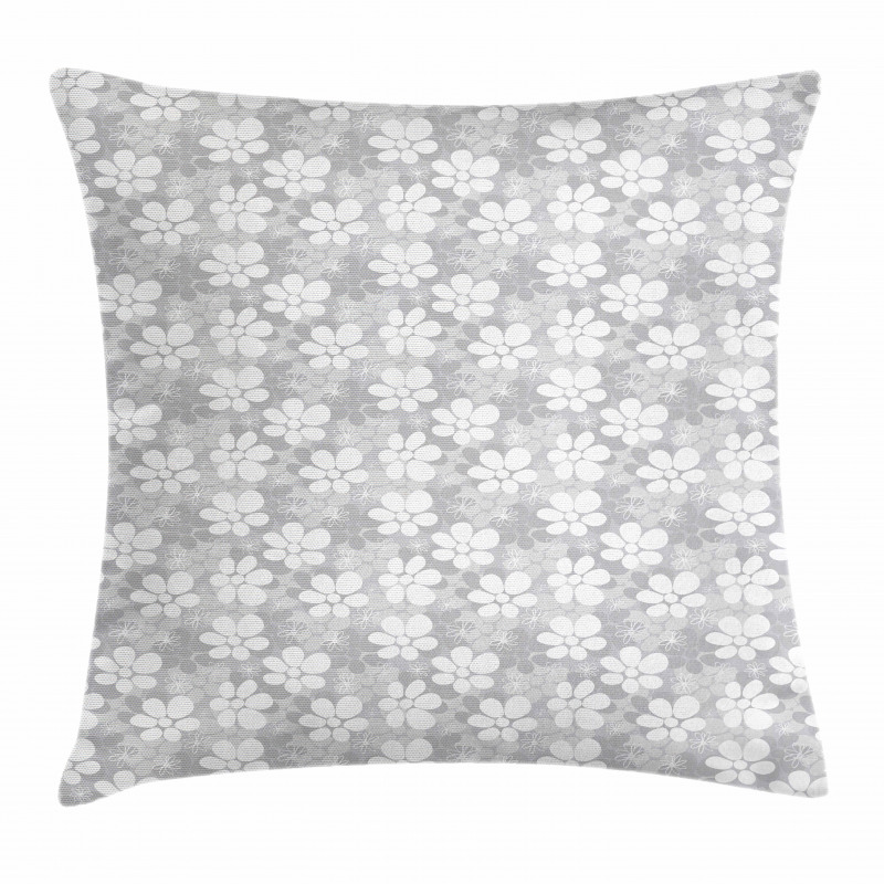 Romantic Overlapping Flowers Pillow Cover