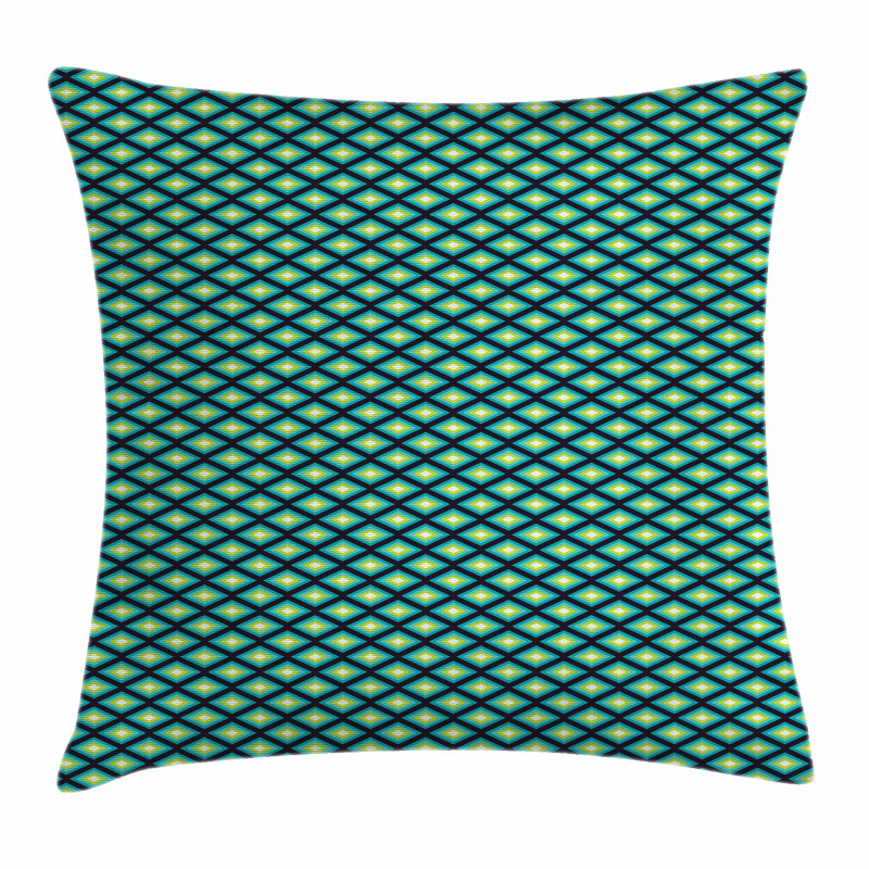 Abstract Blue Rhombuses Pillow Cover