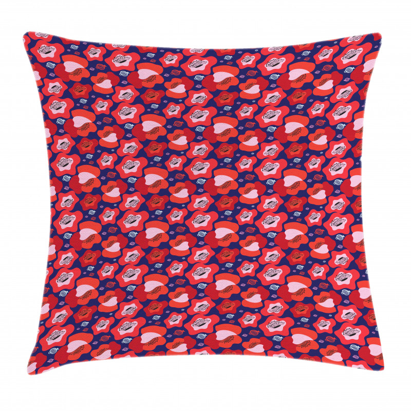 Blossoming Abstract Petals Pillow Cover