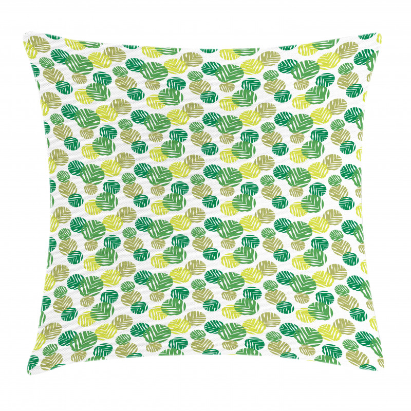 Tropical Green Spring Leaves Pillow Cover