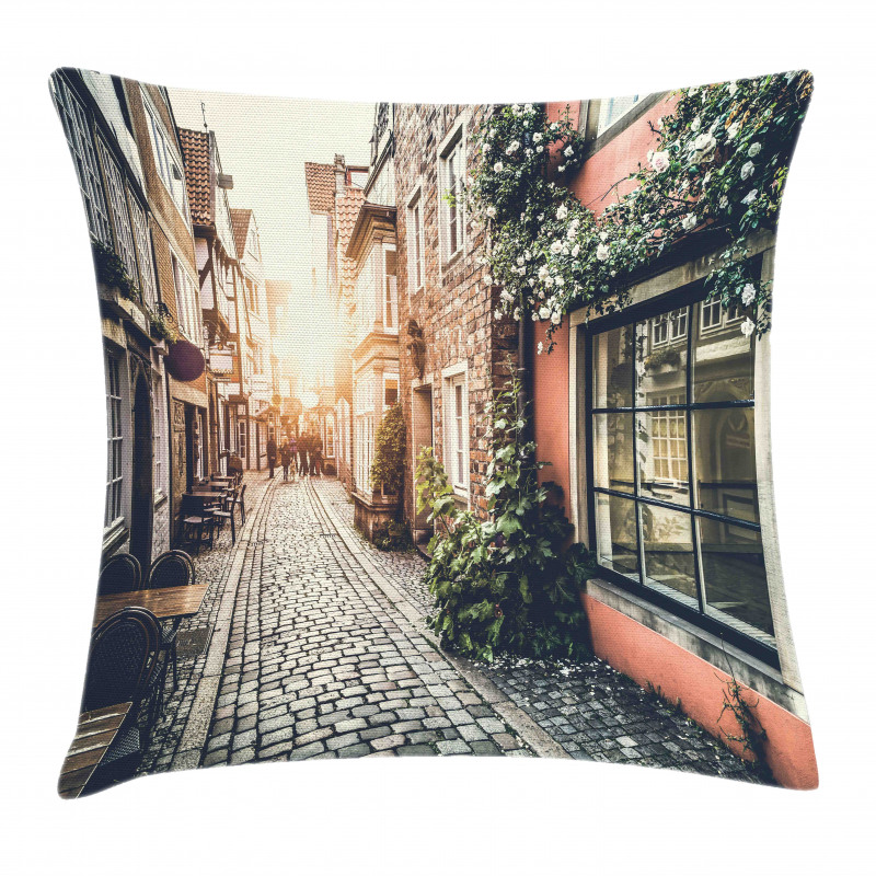 Old Town at Sunset Picture Pillow Cover