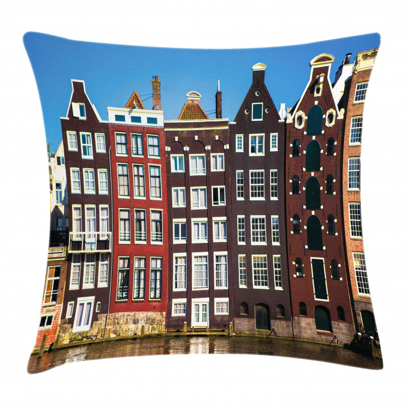 Medieval Buildings City Pillow Cover