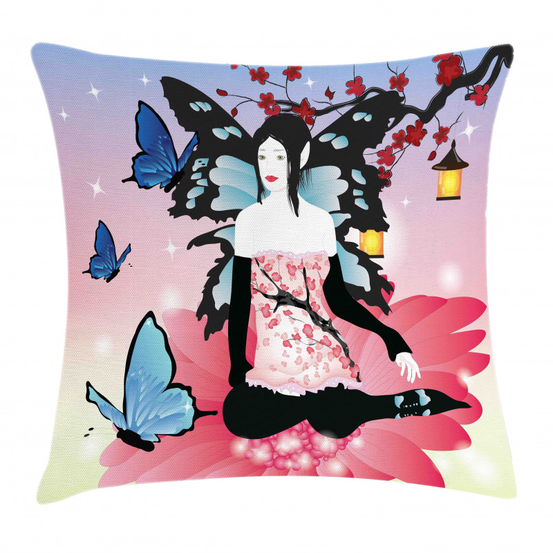 Fairy Girl with Wings Pillow Cover