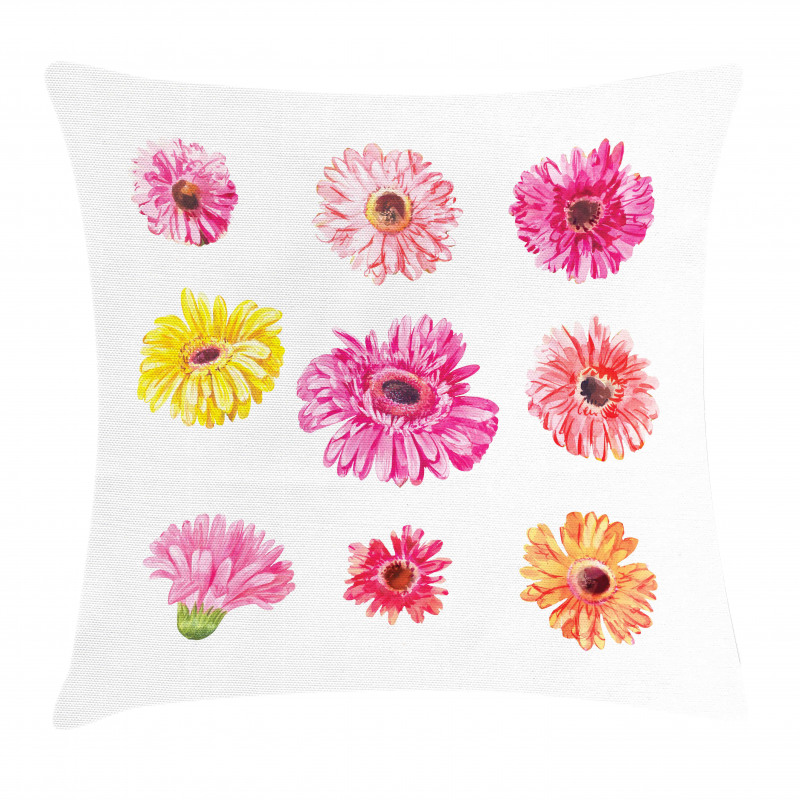 Pink Yellow Flowers Pillow Cover