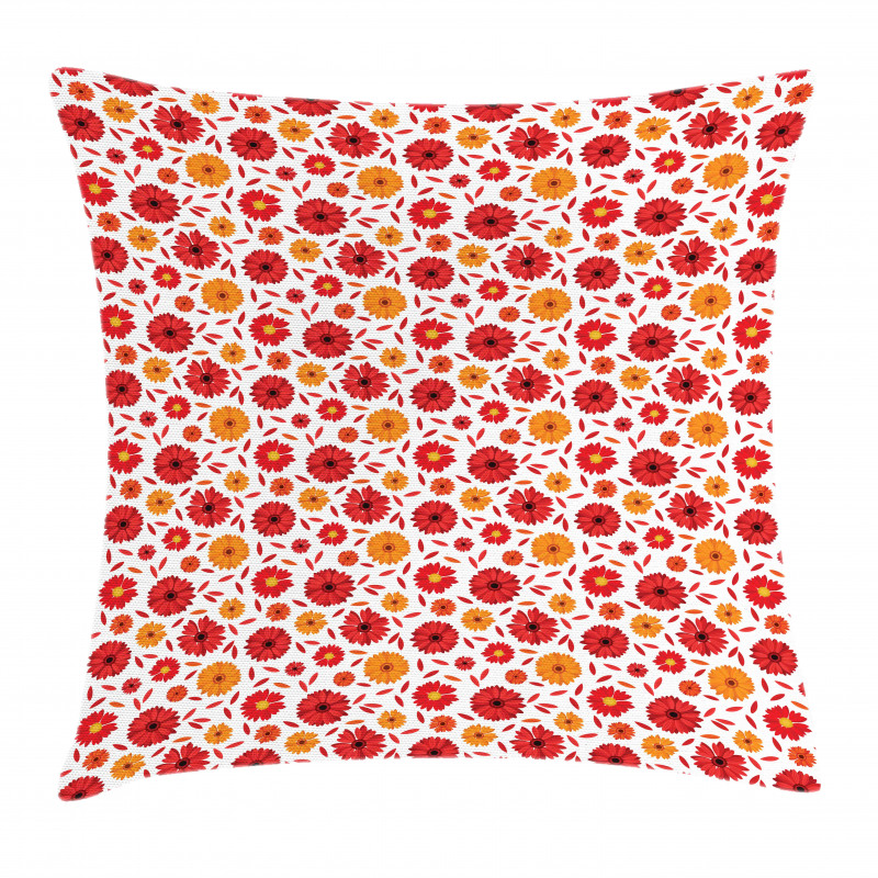 Warm Colored Petals Pillow Cover