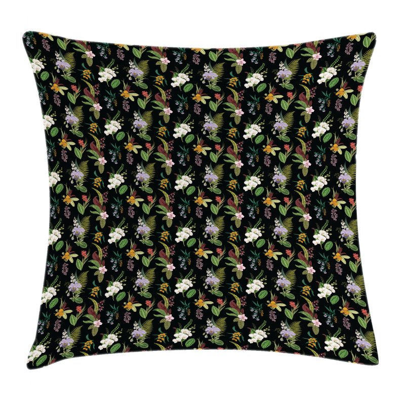 Exotic Composition Botanical Pillow Cover