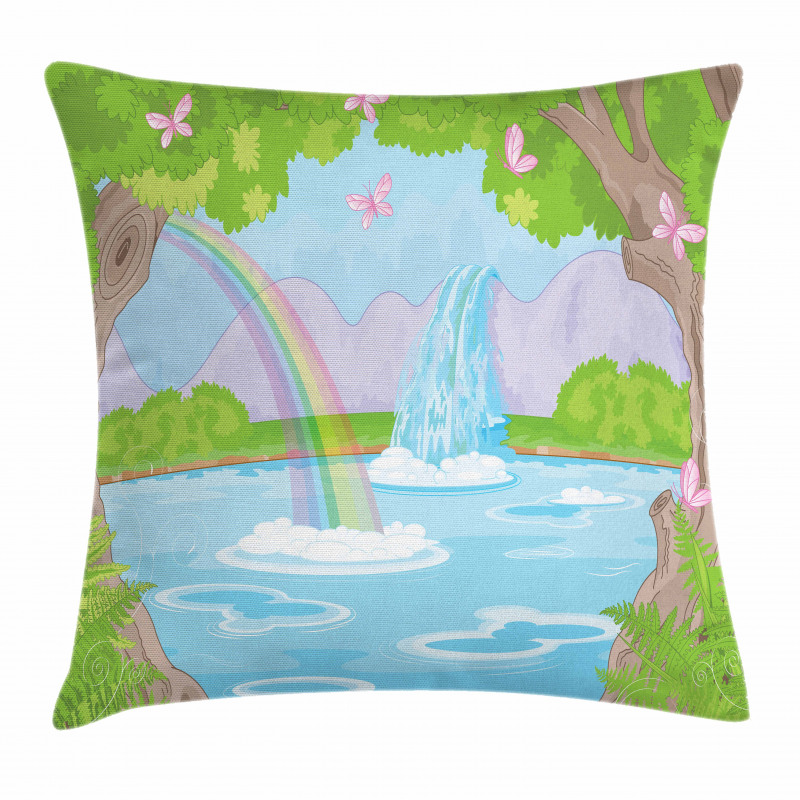 Fairy Landscape Waterfall Pillow Cover