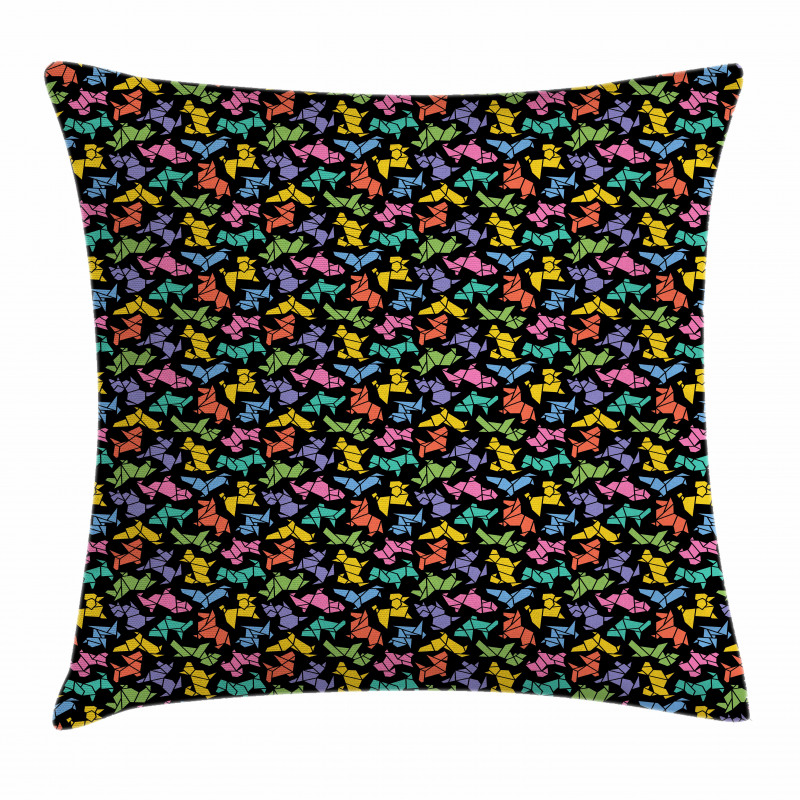 Abstract Origami Style Dogs Pillow Cover